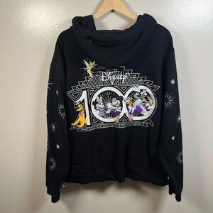 Disney 100th Anniversary Hoodie Size 3X Black Full Zip Embroidered Mickey Mouse